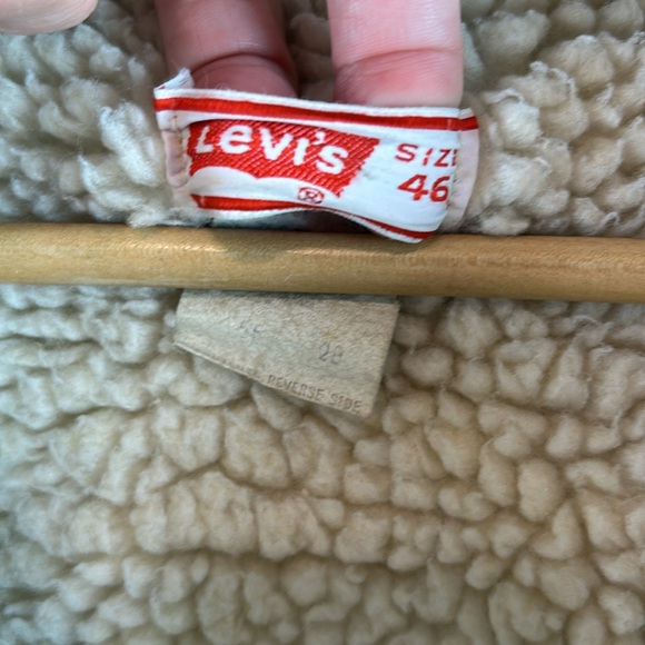 Vintage Levi’s 70’s denim Sherpa lined barn jacket chore jacket 46 XL - Picture 3 of 9
